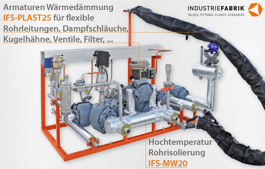 Industrie Isolierung  Wärmedämmung von Armaturen und Rohre -  Industriefabrik